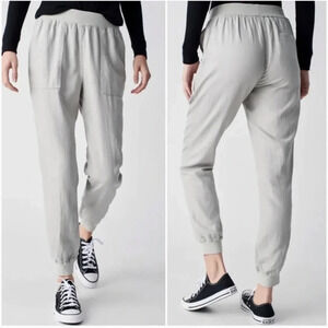 Faherty Arlie Day gray linen blend jogger pants